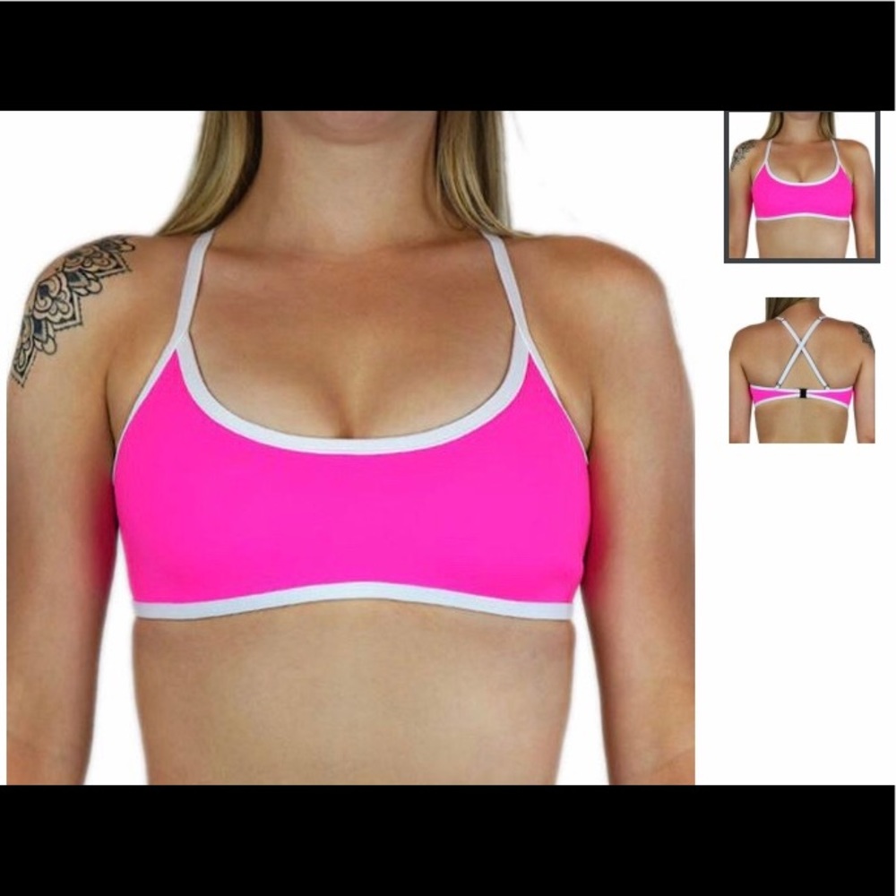 💕 BUY TOP GET BOTTOMS FREE Hoaka Swimwear Neon Pink Bikini Top